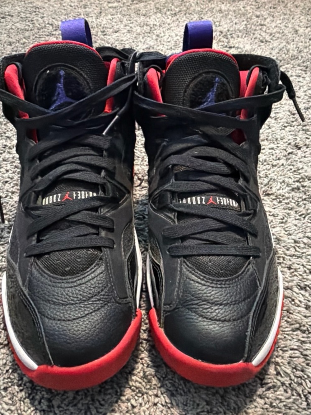 Women’s Black and Red High-Top Basketball Sneakers